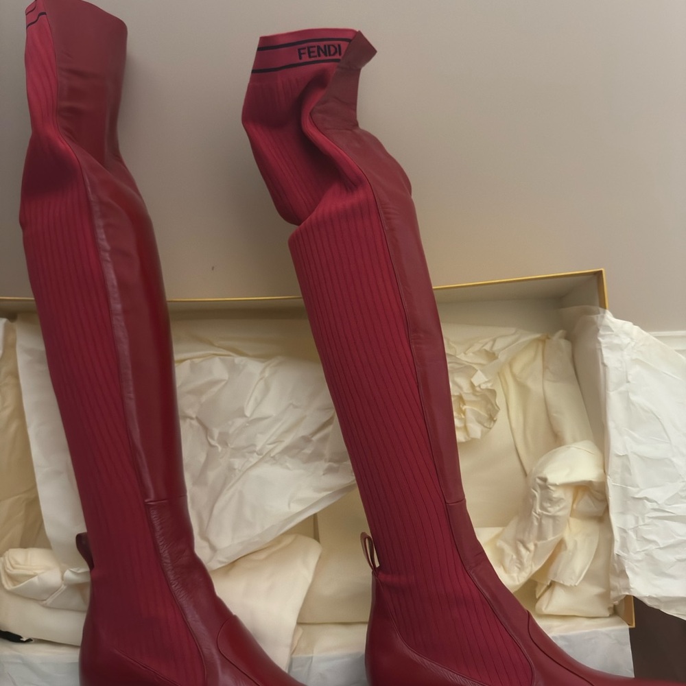 Fendi Red Ankle Boots - Picture 3 of 6